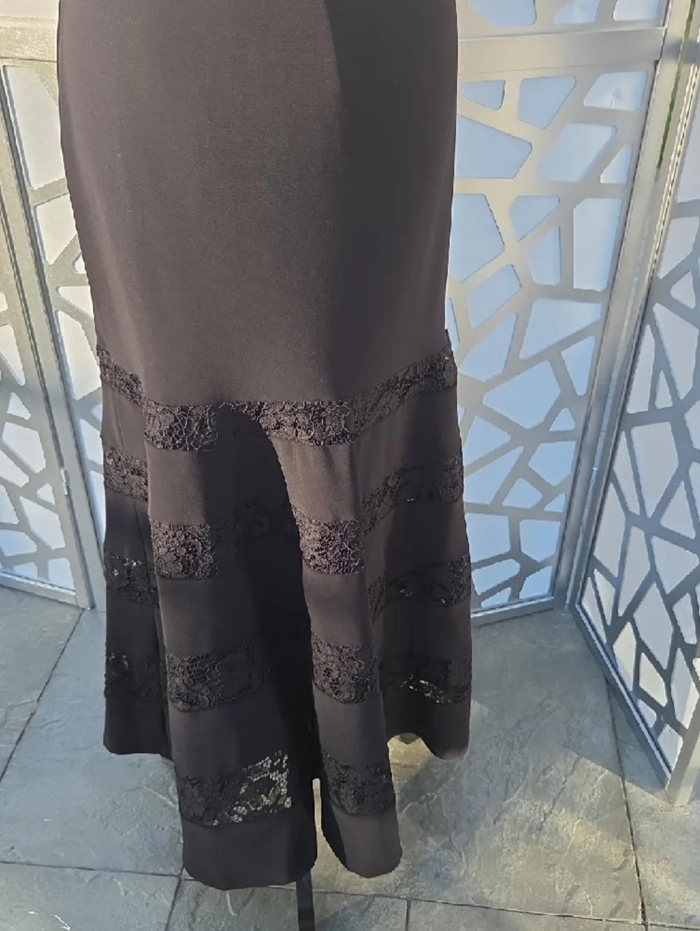 Lauren Ralph Lauren Black Lace-Trim Maxi Dress - Picture 3 of 8